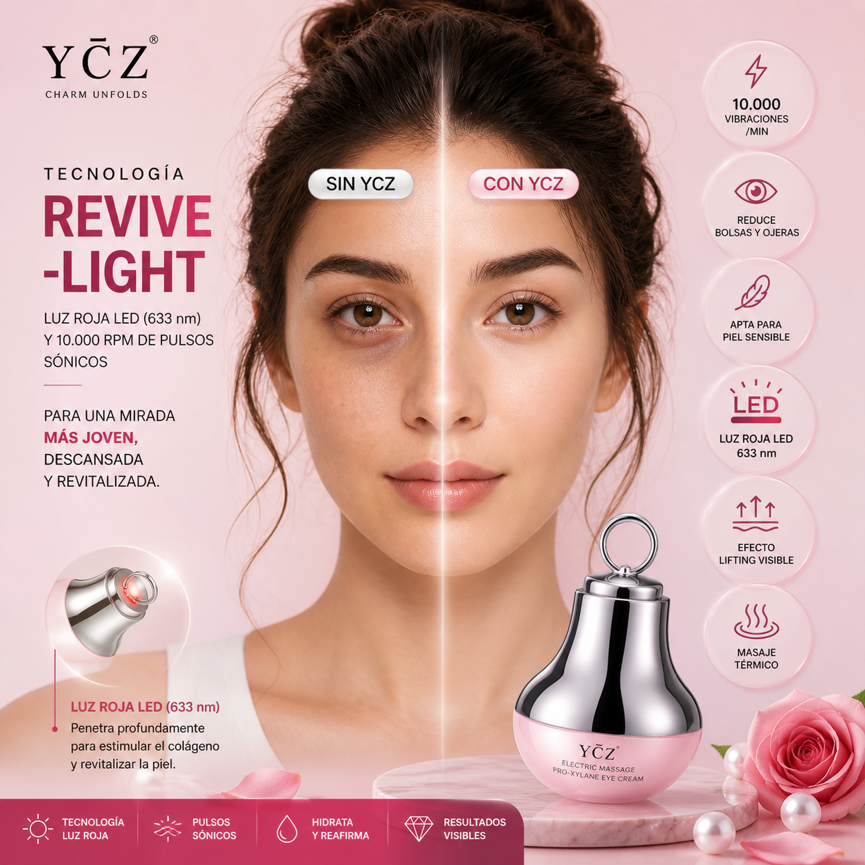 Crema de Ojos de Masaje Electrico YCZ